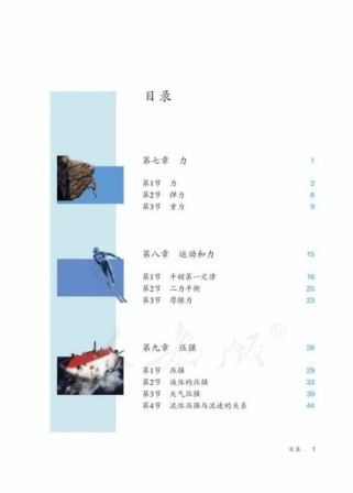 八年级人教版物理目录包含哪些核心章节？