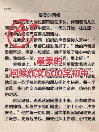 来自心底的问候作文