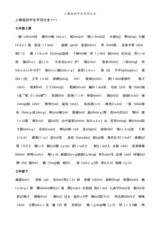 七年级语文人教版词语