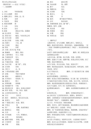 九年级语文第六单元复习