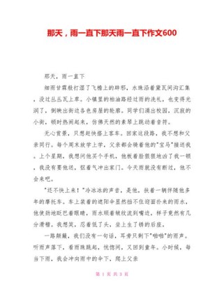 那天 雨一直下作文