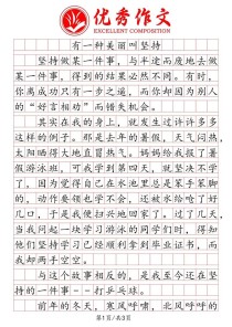 坚持是美的作文600字