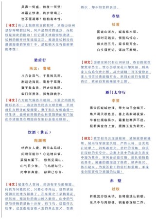 初中古诗必背篇目有哪些？翻译如何准确理解？