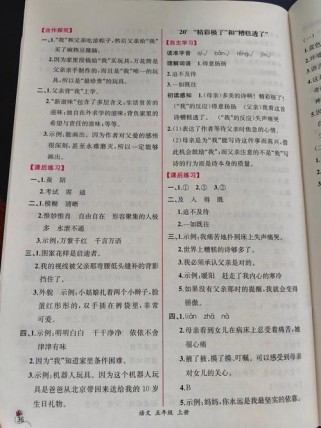 五年级上册语文课练答案哪里有？