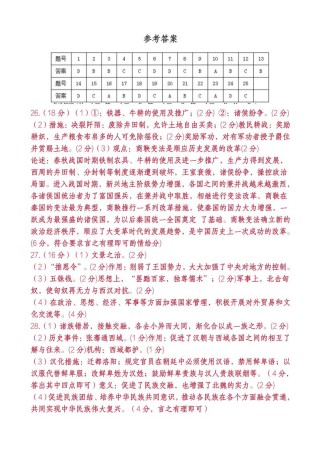 七年级上册历史期末考试卷重点难点有哪些？