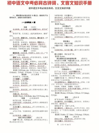 这本手册有哪些古诗考点和答题技巧？