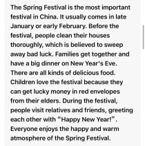 与春节有关的英语作文
