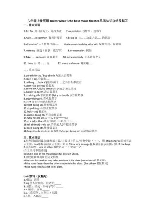 七年级上册英语第四单元知识点