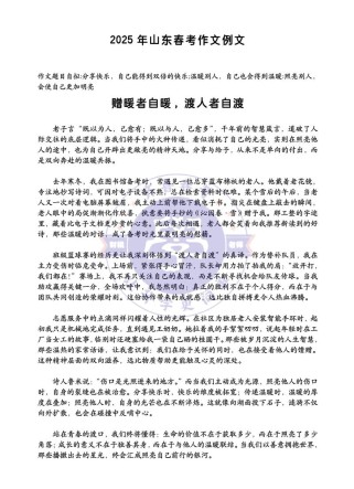 2025山东卷作文，时代浪潮下，个体价值何寻？