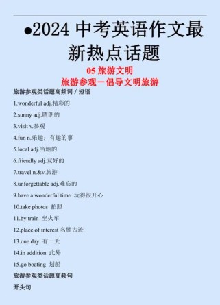 文明旅游英语作文怎么写？