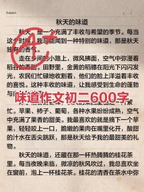 初二的作文大全600字
