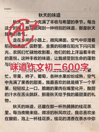 初二的作文大全600字