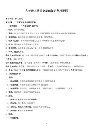 九年级历史知识点速记，如何高效记忆不混淆？