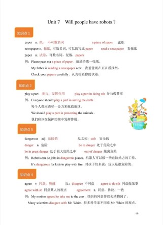 八年级Unit7知识点有哪些核心考点？