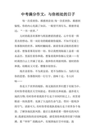 和你相处的日子作文