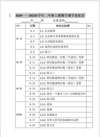二年级上学期教学计划如何有效落实？
