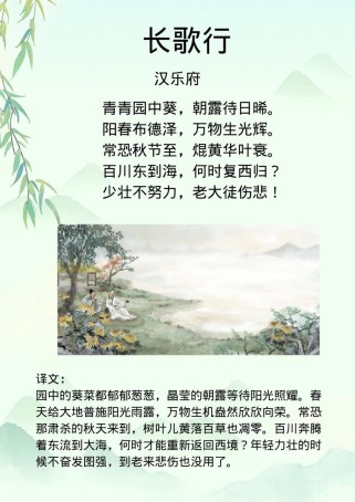 古诗长歌行汉乐府怎么学？