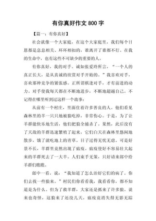 初三作文有你真好，如何写出真情实感800字？