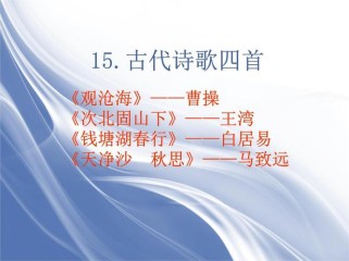 七年级古诗词四首PPT40页内容有何重点？