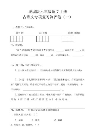 六年级试卷古诗有何深意？
