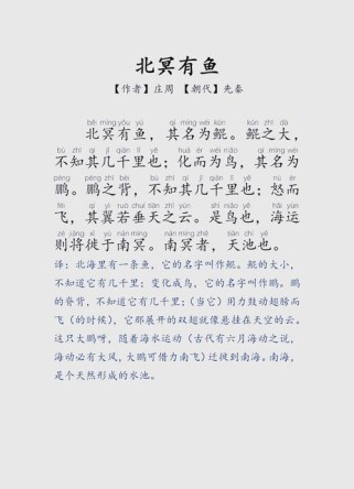 北冥有鱼古诗文阅读，重点难点何在？