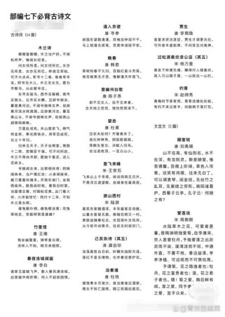 初中古诗文必背目录为何这样选？