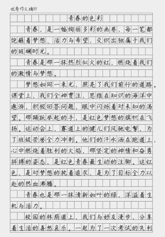 我青春的色彩600字