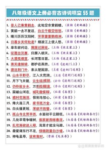 初二上册古诗词填空，这些考点你掌握了吗？
