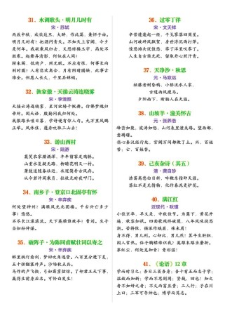 中考61篇古诗文题目有哪些？