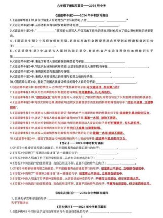 古诗文默写篇目6考点是什么？