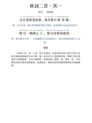 初中古诗两首阅读理解要点是什么？