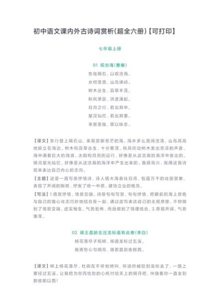 课外古诗词原文赏析，重点难点何在？