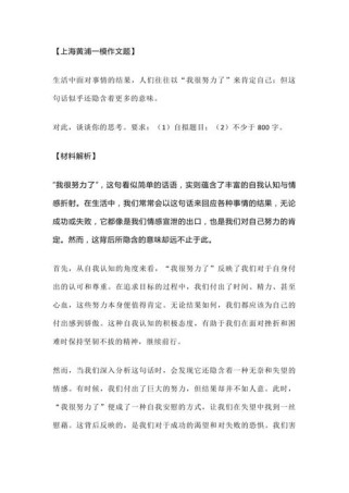 上海高三一模语文作文考什么？