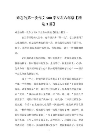 第一次的什么作文题目？