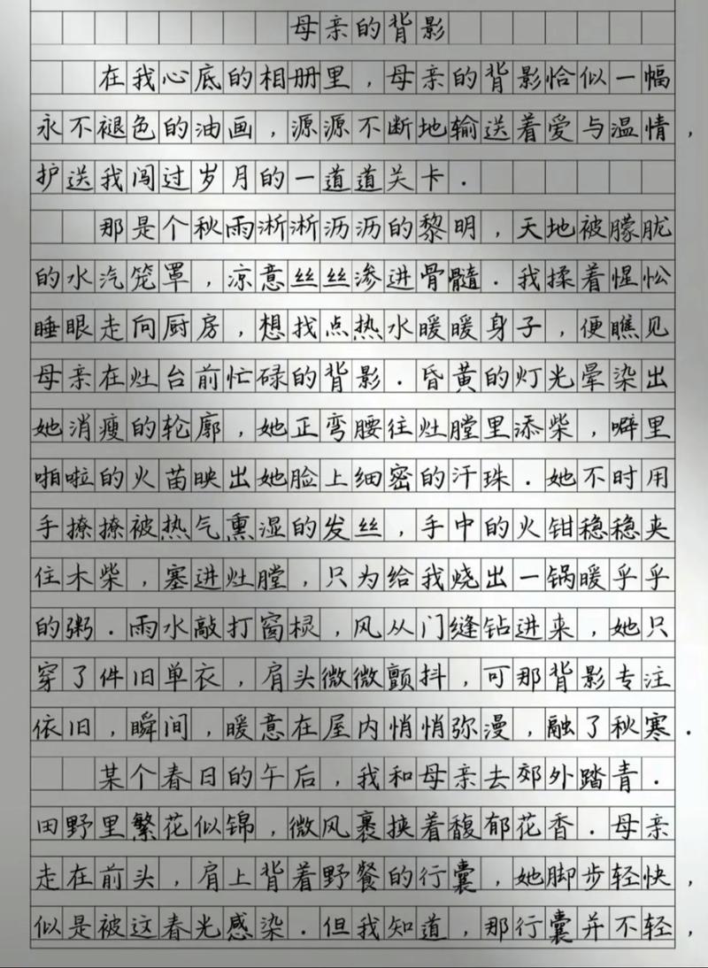 身后的妈妈作文600字