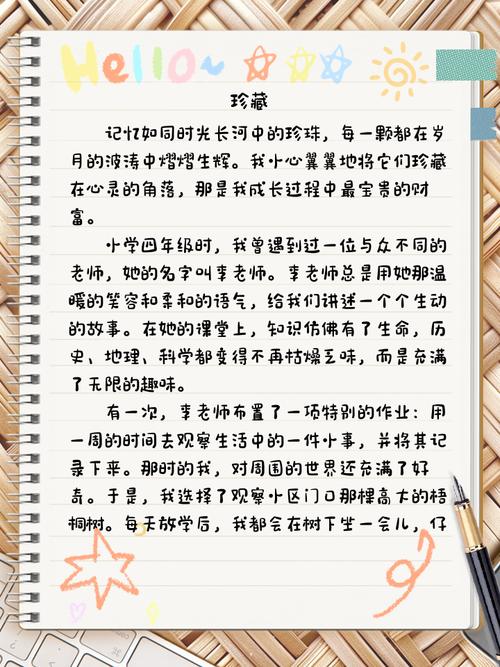 珍藏的作文600字初中