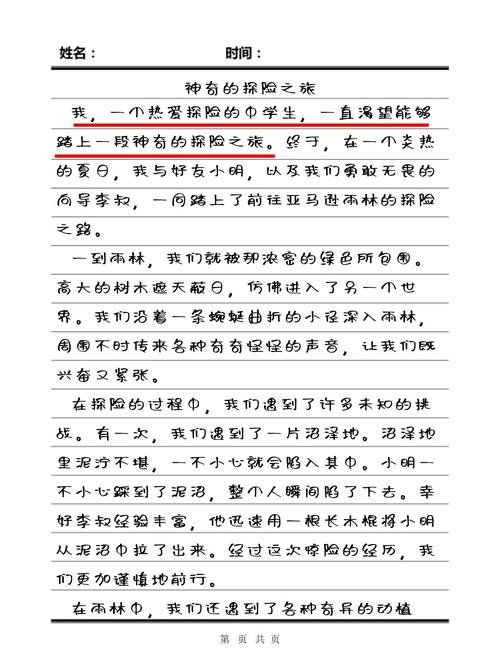 探险的故事作文600字