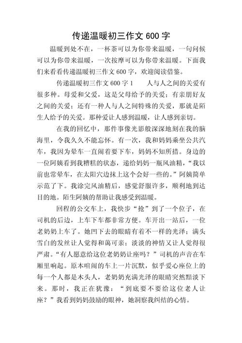 关于传递的作文600字