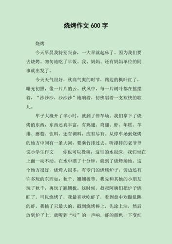 有趣的烧烤600字作文