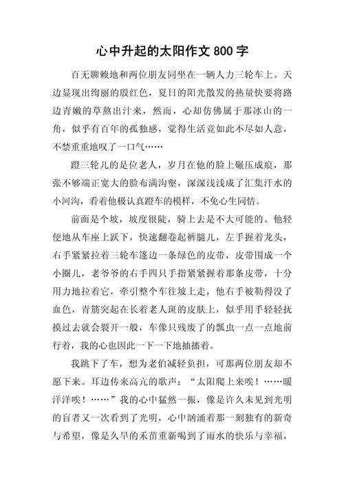 升起心中的太阳600字