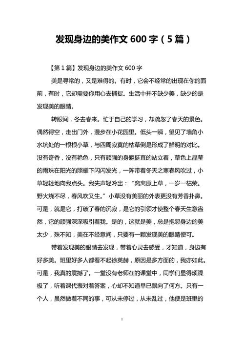 最美的发现600字作文