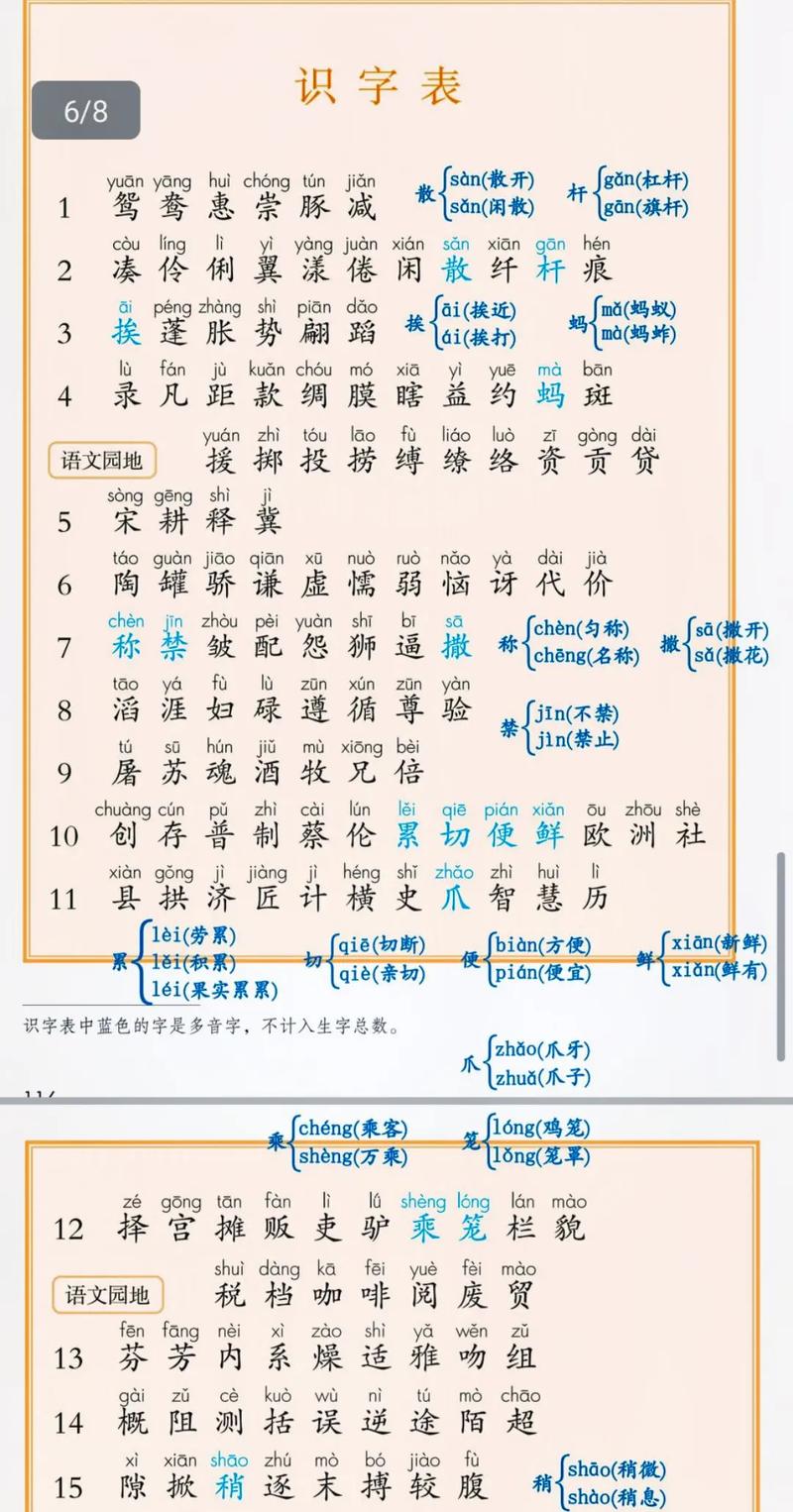 三年级下的汉字有哪些