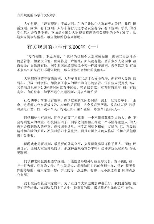 学校规则作文600字