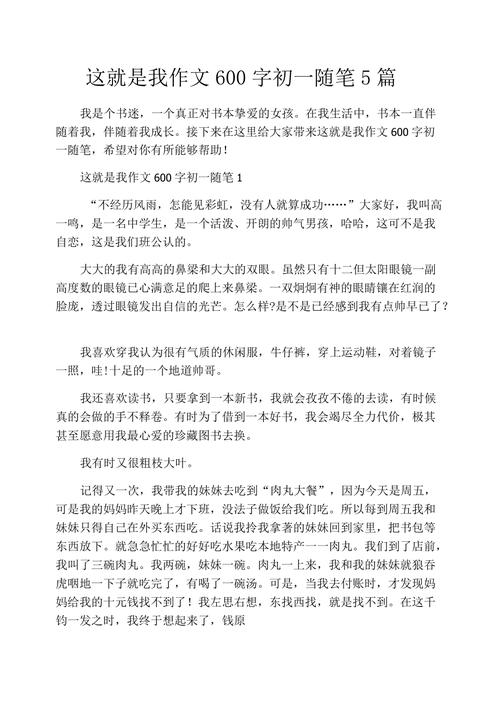 这就是我600字男生