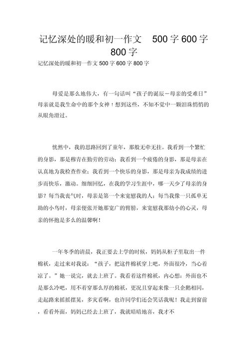 记忆深处的温暖600字