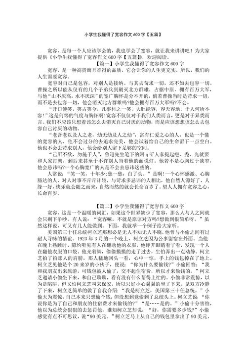 待人宽容的作文600字