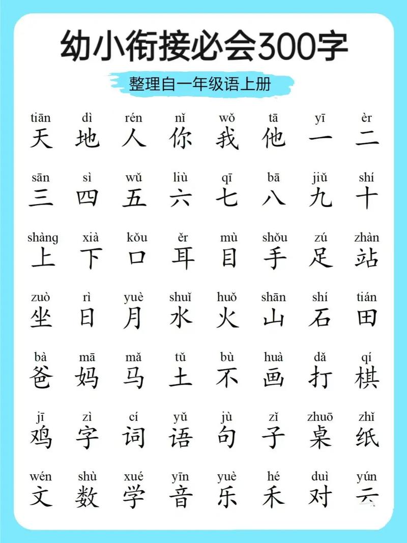 一年级的字有哪些字