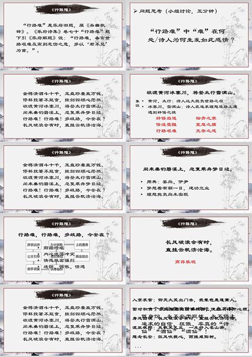 初三上册课外古诗词诵读PPT有哪些重点？