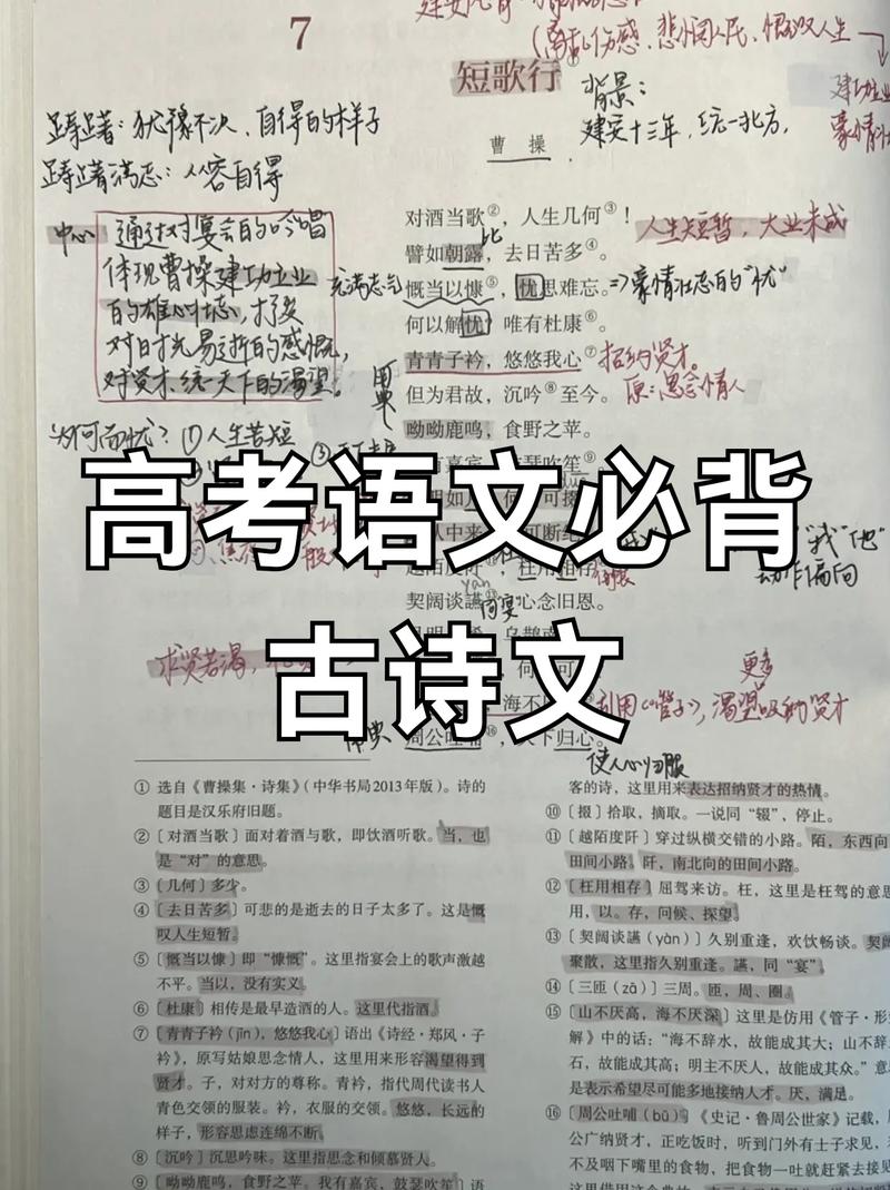 高考必背古诗词PPT原文有哪些？