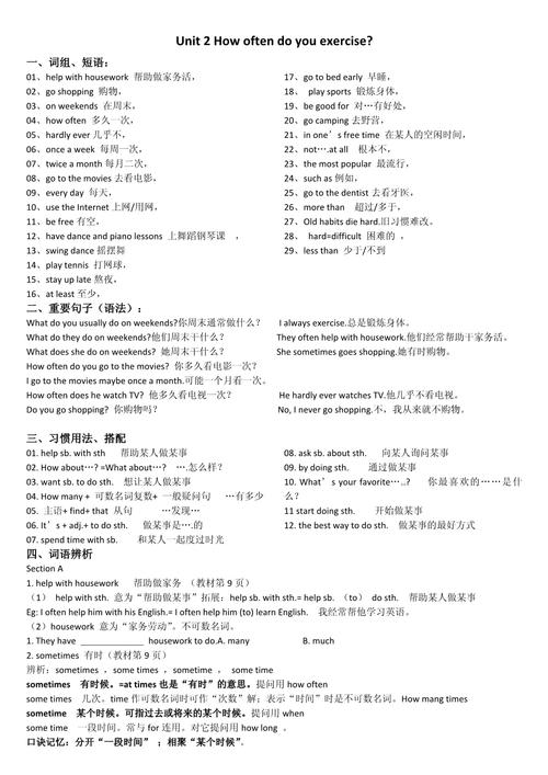 人教版八年级英语上册语法总结